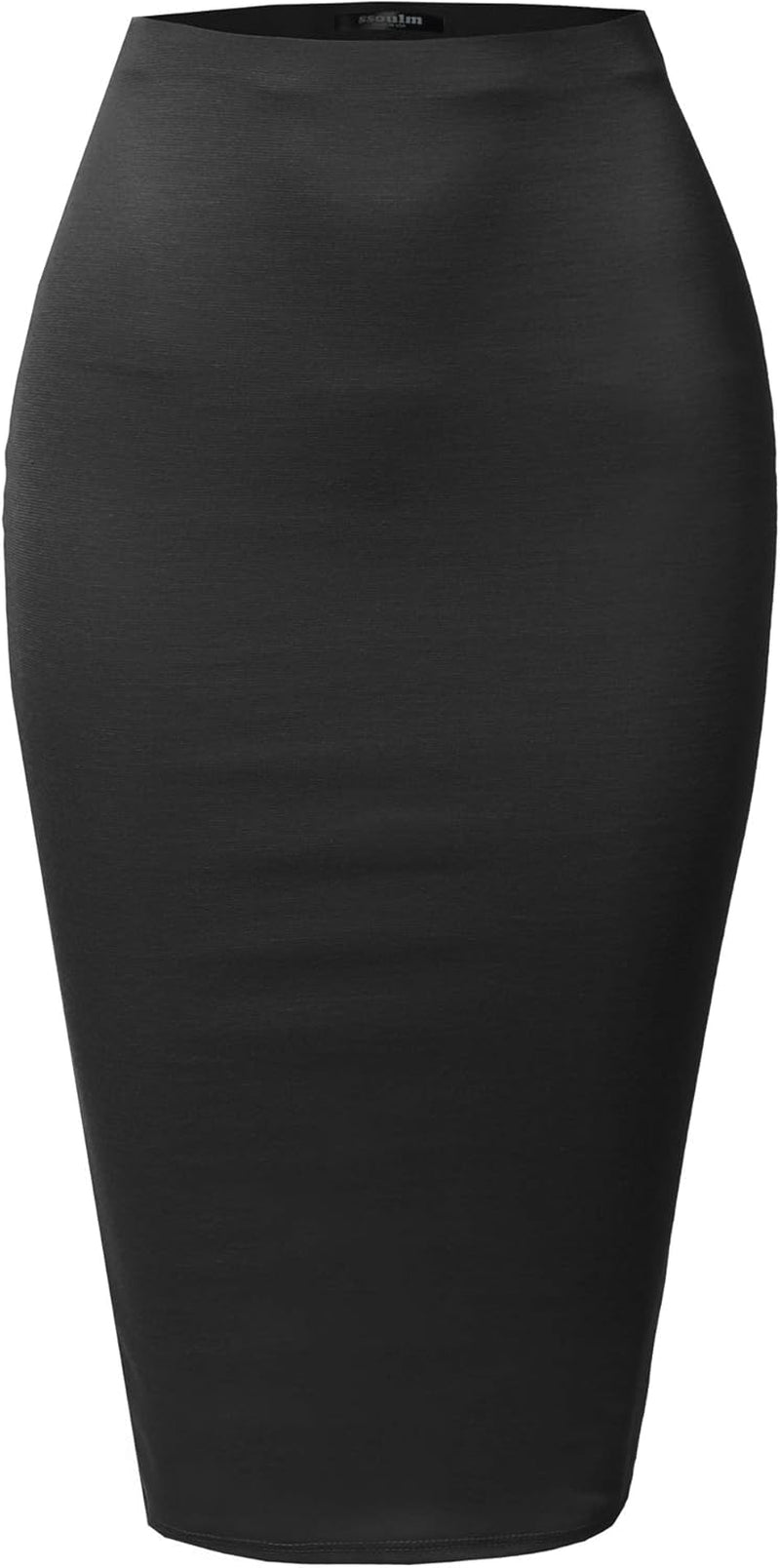 Women'S Work Office Stretchy Fitted Midi Pencil Skirt with Slit and plus Size