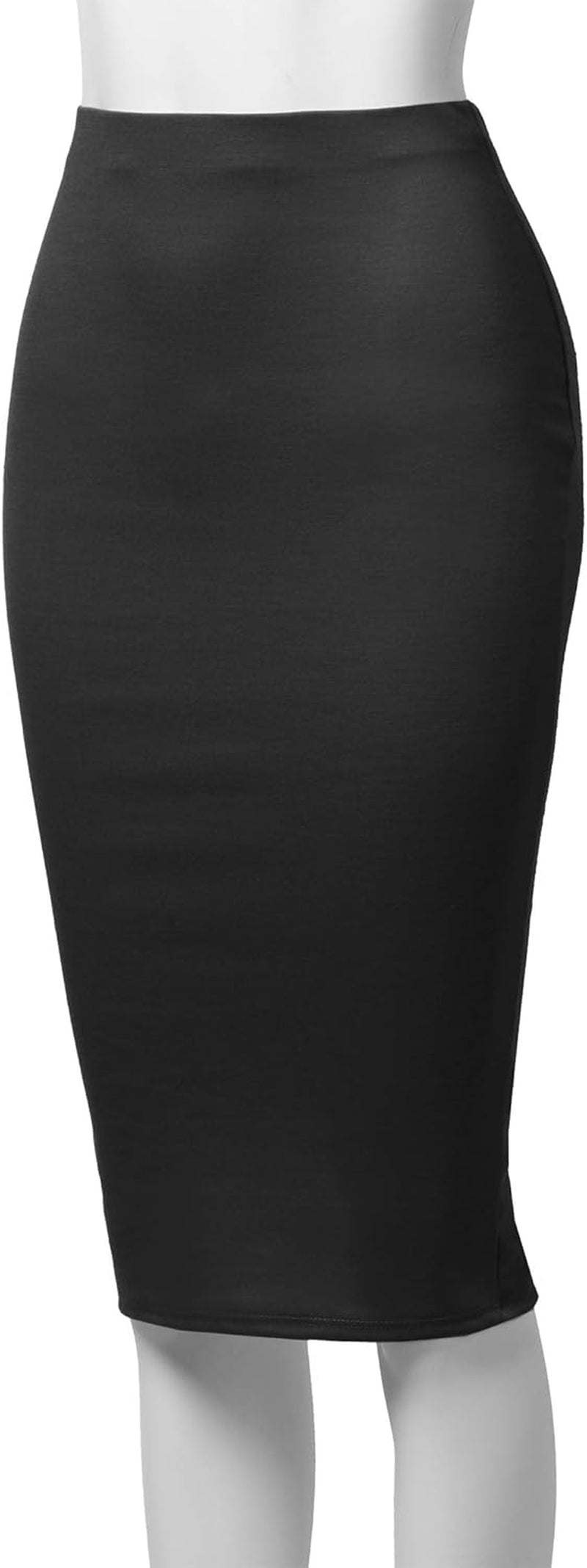 Women'S Work Office Stretchy Fitted Midi Pencil Skirt with Slit and plus Size