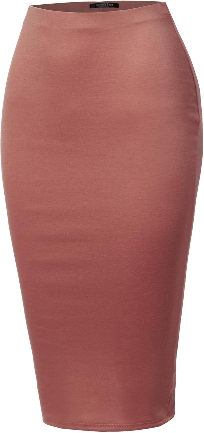 Women'S Work Office Stretchy Fitted Midi Pencil Skirt with Slit and plus Size