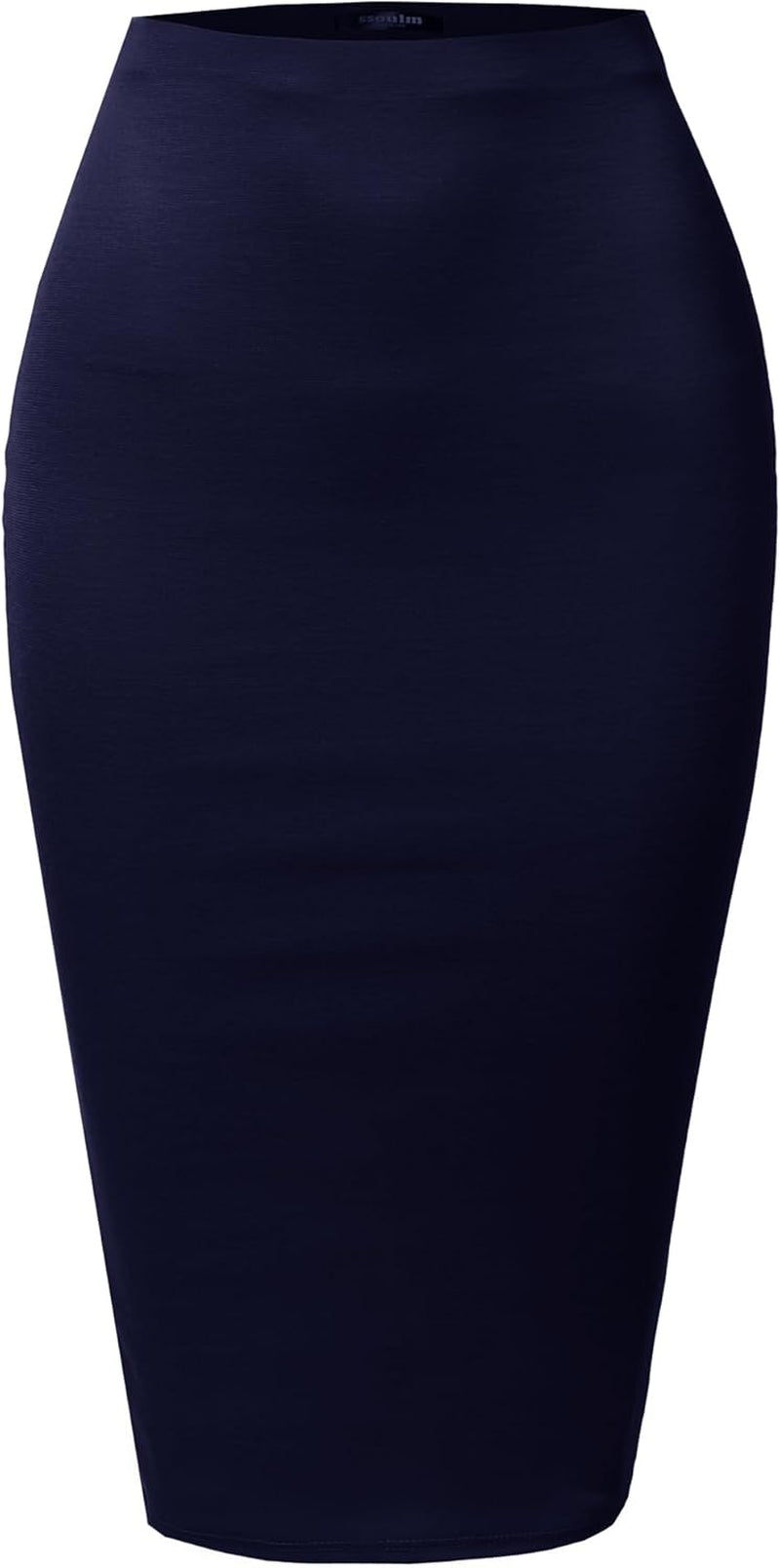 Women'S Work Office Stretchy Fitted Midi Pencil Skirt with Slit and plus Size